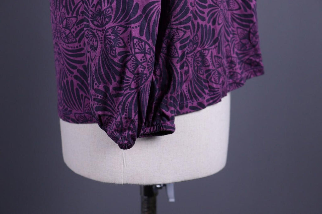 GUDRUN SJODEN Purple Lightweight Floral Sweater – Size M