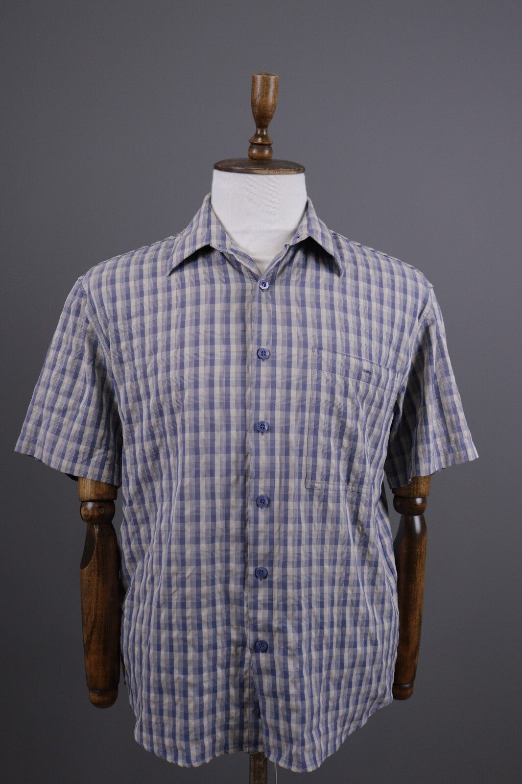 Mammut Outdoor Check Vintage Hiking Short Sleeve Button Down Shirt – Size M