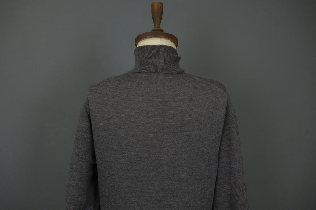 BALLANTYNE Gray 100% Wool High Neck Raglan Sleeve Pullover Sweater – Size M