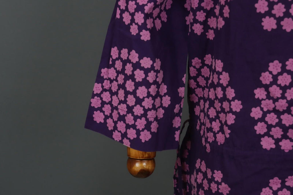 MARIMEKKO Mika Piirainen Purple Floral Cotton Long Sleeve Shift Dress – Size 36