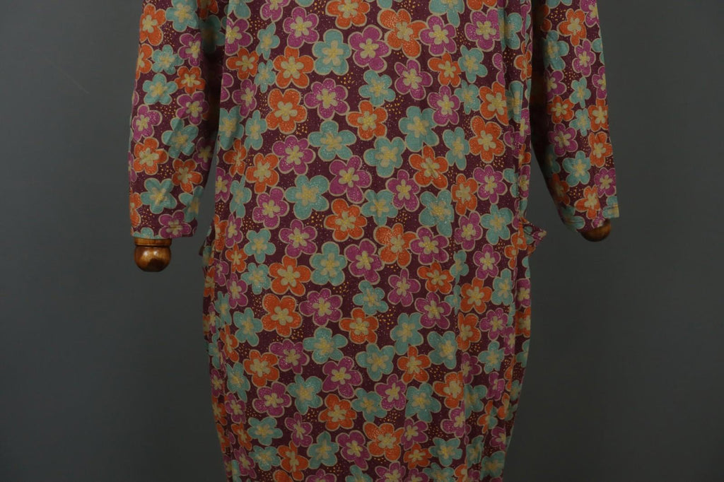 GUDRUN SJODEN Multi Modal Floral Crew Neck Long Sleeve Shift Dress – Size M
