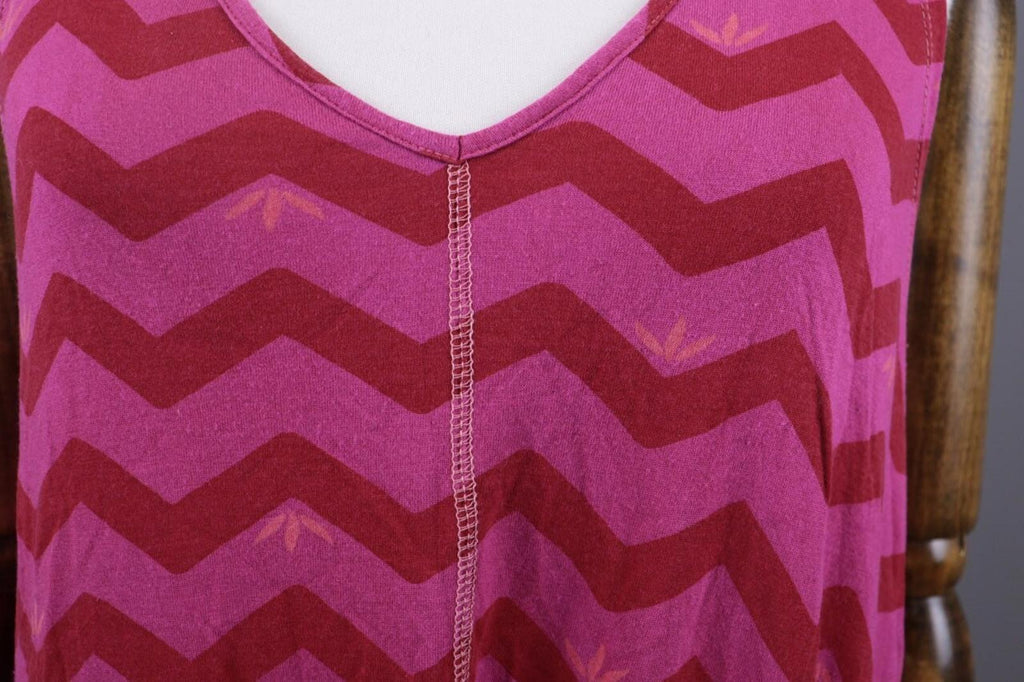 GUDRUN SJODEN Purple Stripe Lagenlook Sleeveless Blouson Midi Dress – Size L