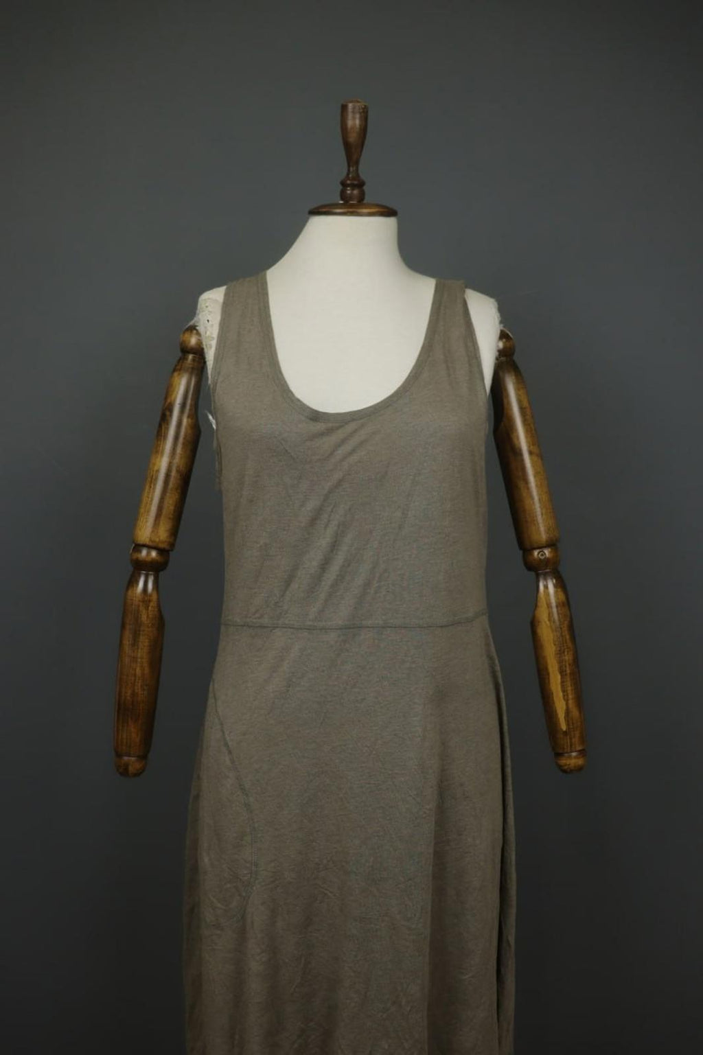 GUDRUN SJODEN Brown 100% Modal Sleeveless Scoop Neck Pullover Tank Dress – Size L