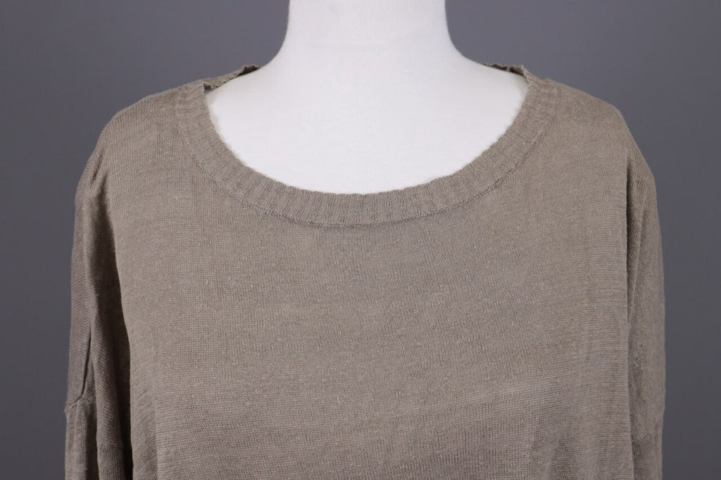 Gudrun Sjoden Brown Linen Lagenlook Long Sleeve Relaxed A-Line Dress – Size L