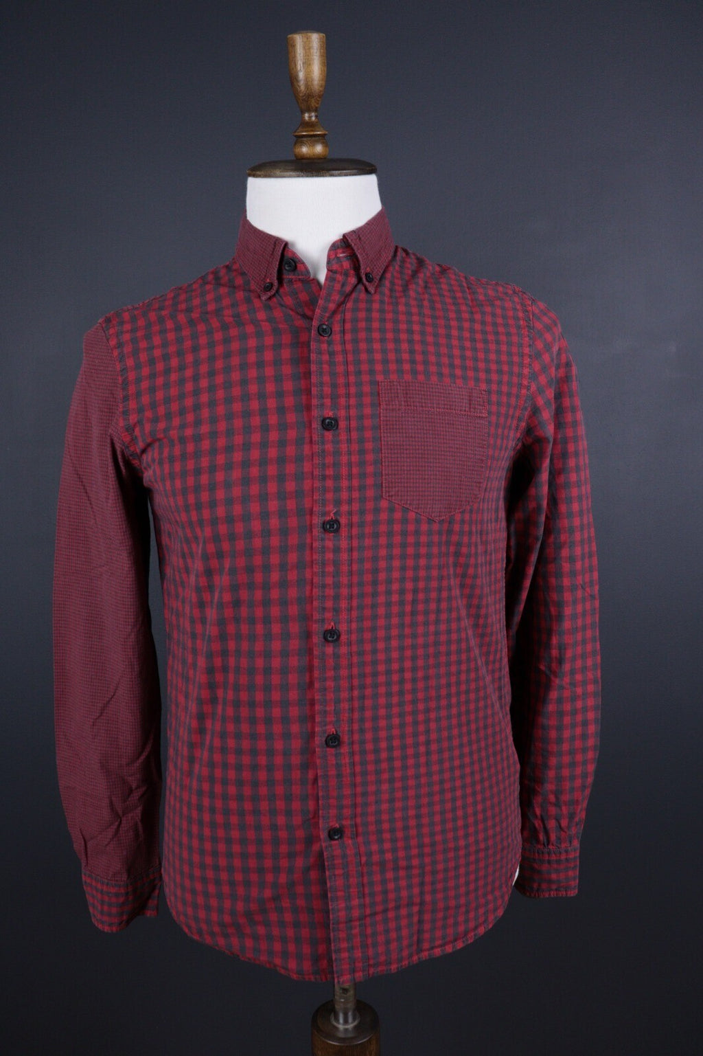 Desigual Regular Fit Red Check Long Sleeve Button Down Shirt – Size S