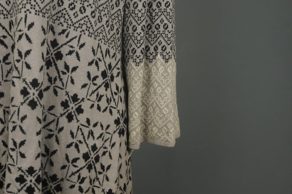 GUDRUN SJODEN Multi Floral 100% Cotton Knitted Square Neck Sweater Dress – Size XL