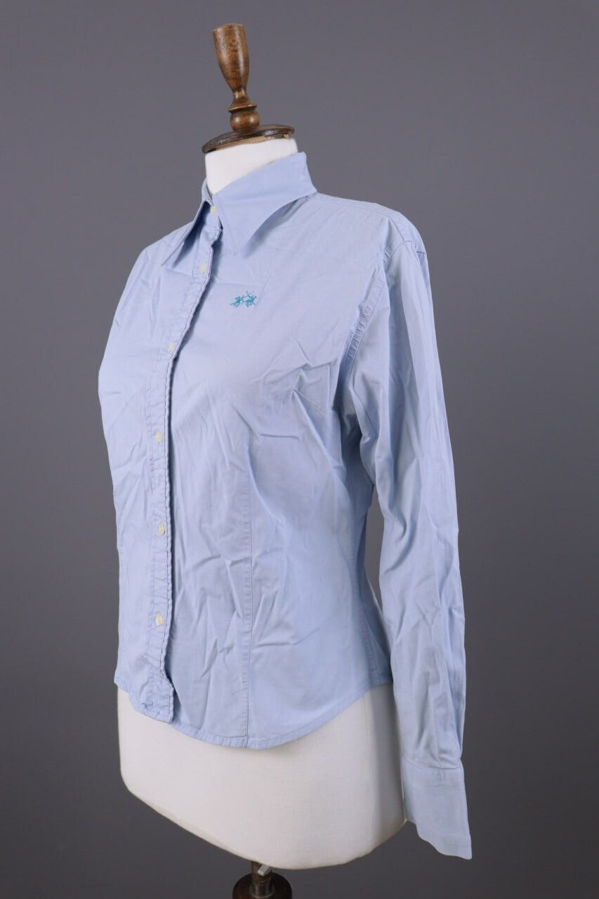 La Martina Buenos Aires Blue Button Down Long Sleeve Blouse Shirt – Size XL
