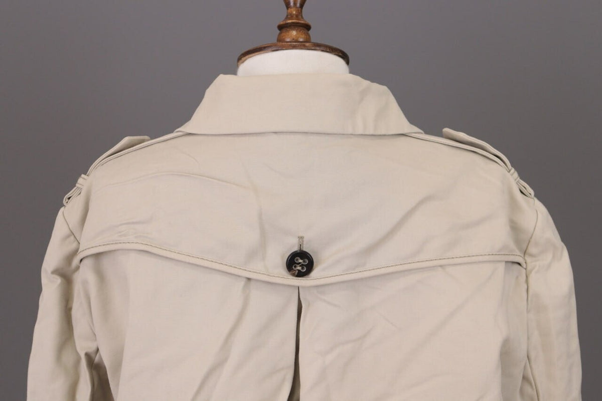 Laurel Beige Double Breasted Designer Wool Cropped Coat Jacket – Size 44
