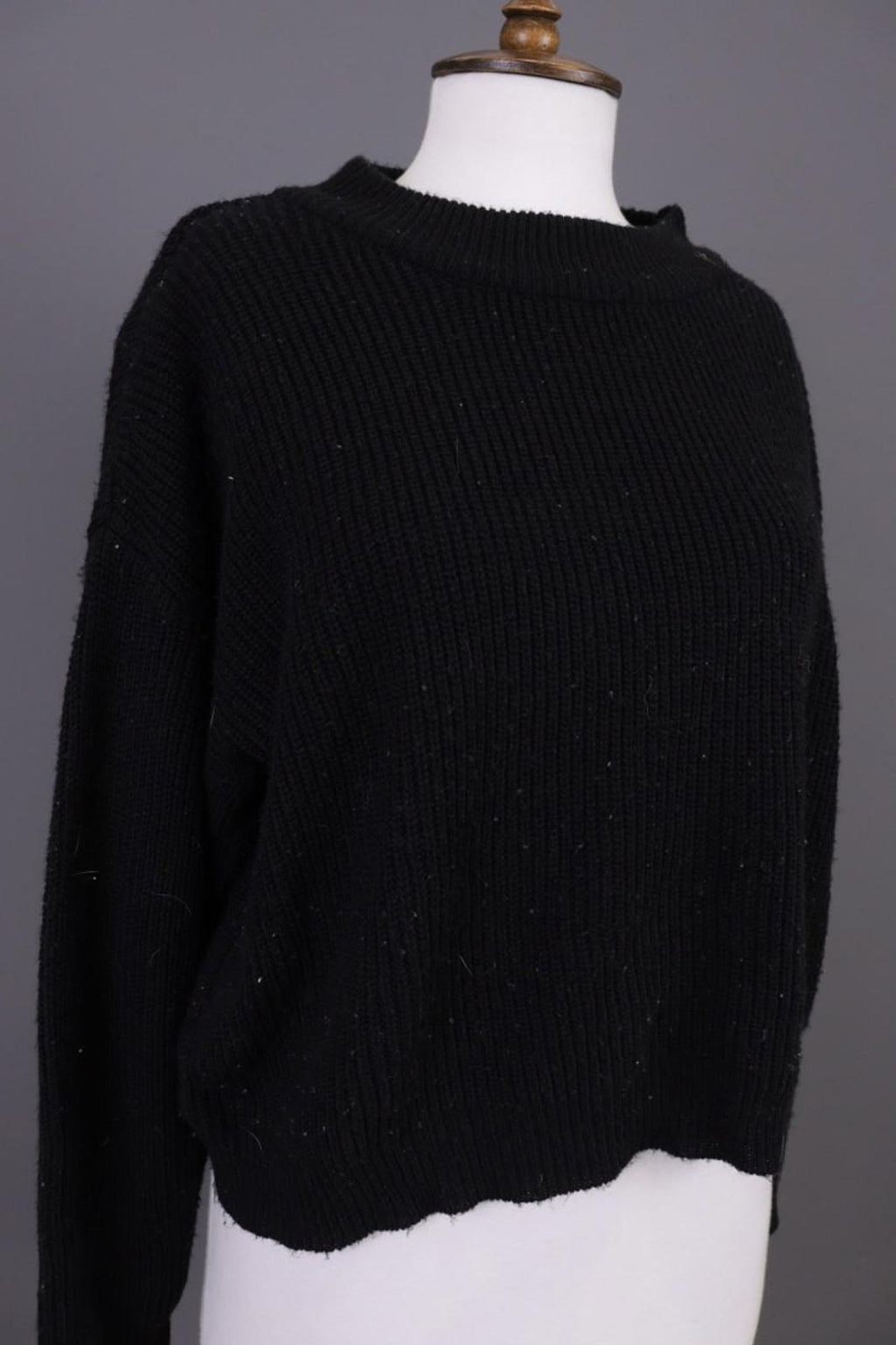 RUNDHOLZ Black Tight Knitted Crew Neck Long Sleeve Pullover Sweater – Size M