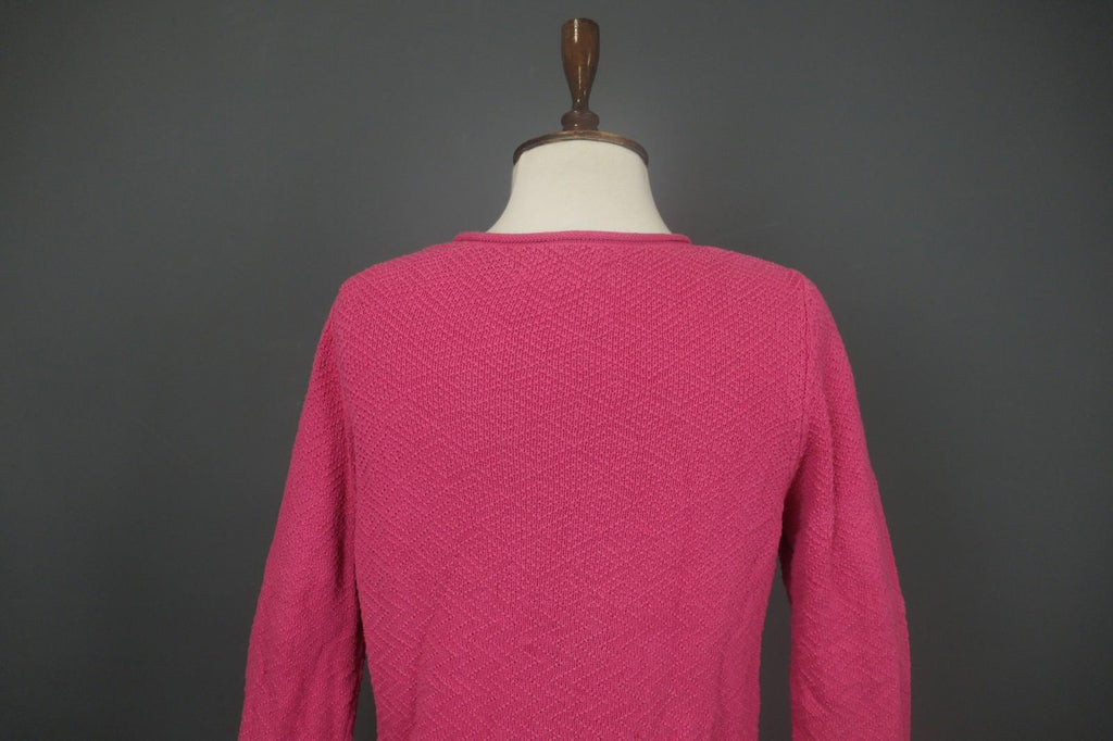 GUDRUN SJODEN Pink Cotton Knitted Long Sleeve Round Neck Pullover Sweater – Size S