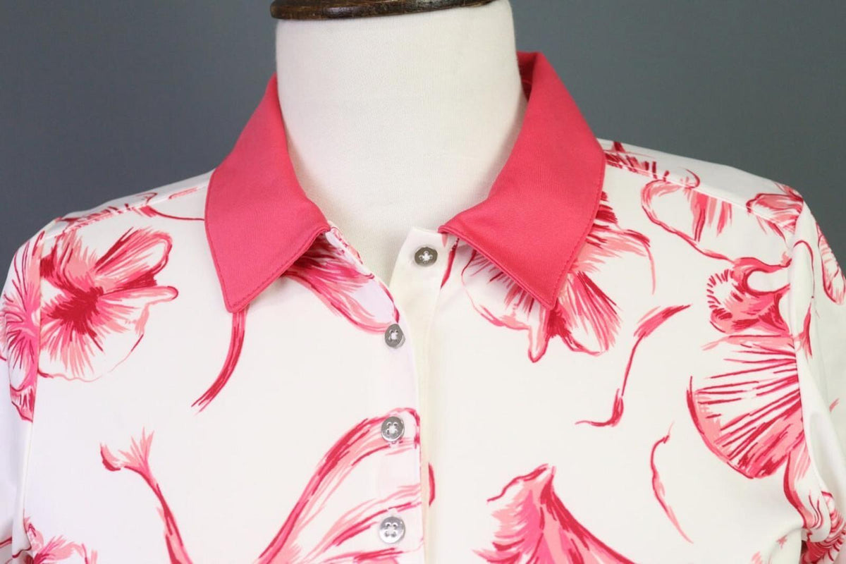 KJUS CLASSIC Multicolor Floral Short Sleeve Polo Blouse Shirt Top – Size S