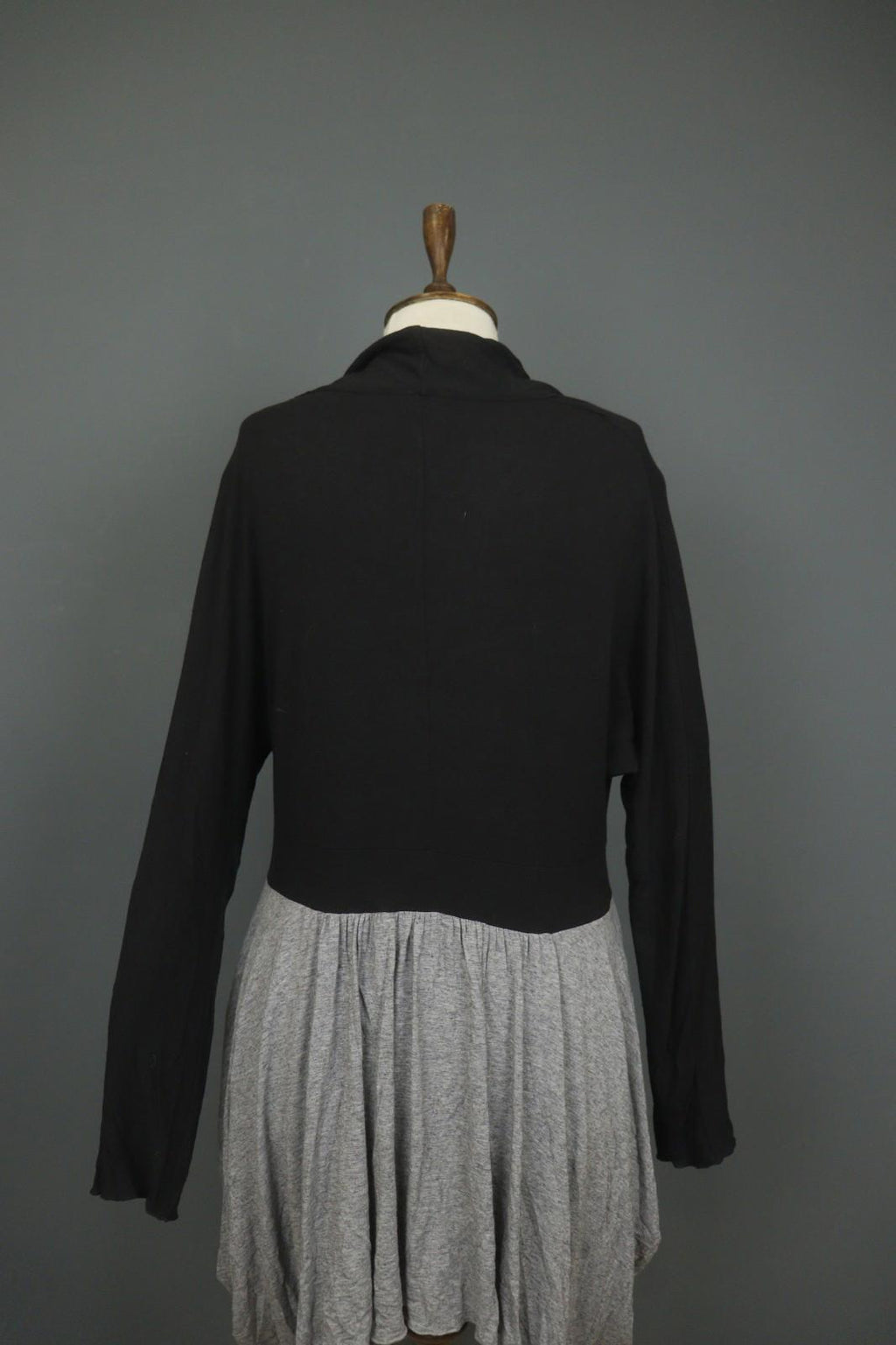 MARIMEKKO RITVA FALLA Black Gray Viscose Knitted Casual Long Sleeve Dress M/L