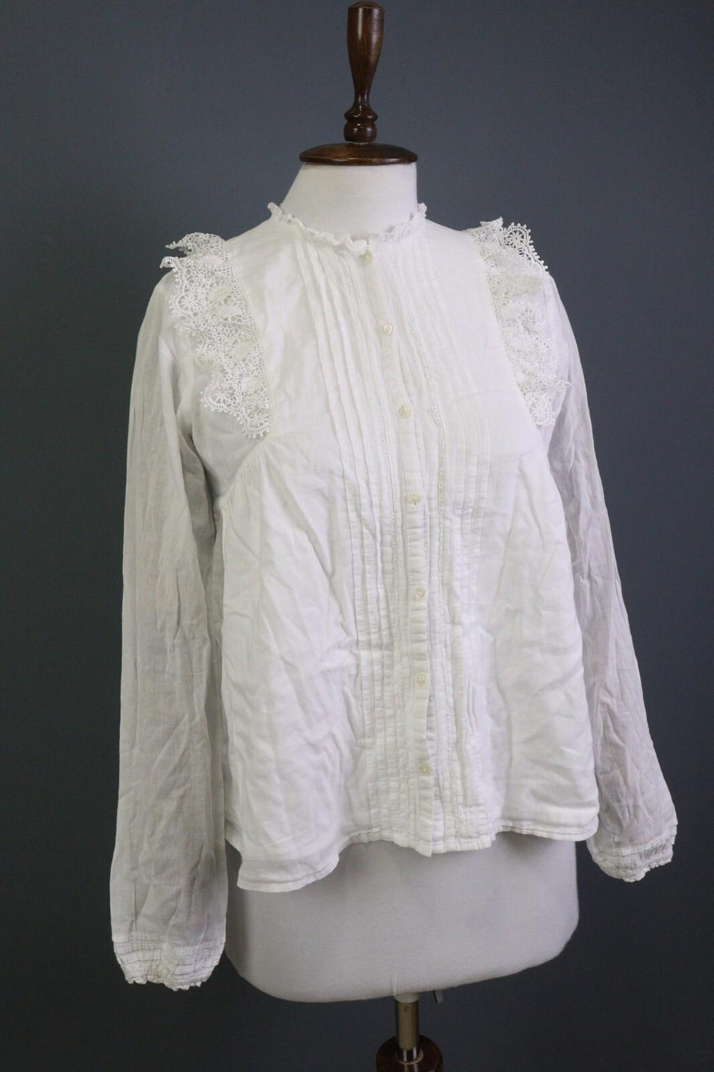 ZADIG & VOLTAIRE White Long Sleeve Button Down Lace Top Blouse Shirt – Size 16-M