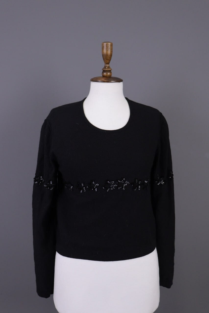 Sonia by Sonia Rykiel Black Wool Angora Knit Sweater 40 / M