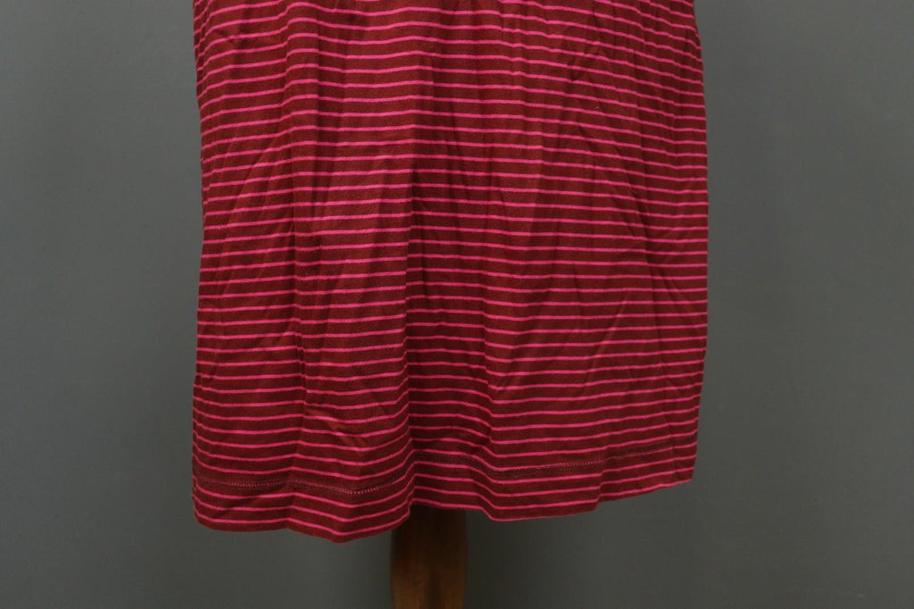 GUDRUN SJÖDEN Burgundy Pink Stripe Organic Cotton Long Sleeve Shift Dress – Size L
