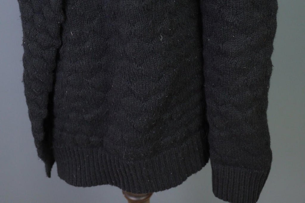 ZADIG & VOLTAIRE DAPHNEE ALN Black Alpaca Wool Wrape Cardigan Sweater – Size S – Used