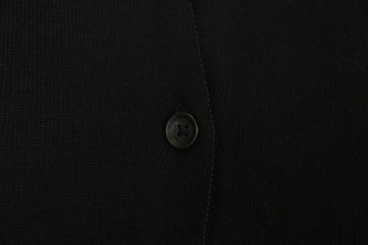 COACH Black Viscose Blend Raglan Sleeve Button Front Cardigan Sweater – Size S