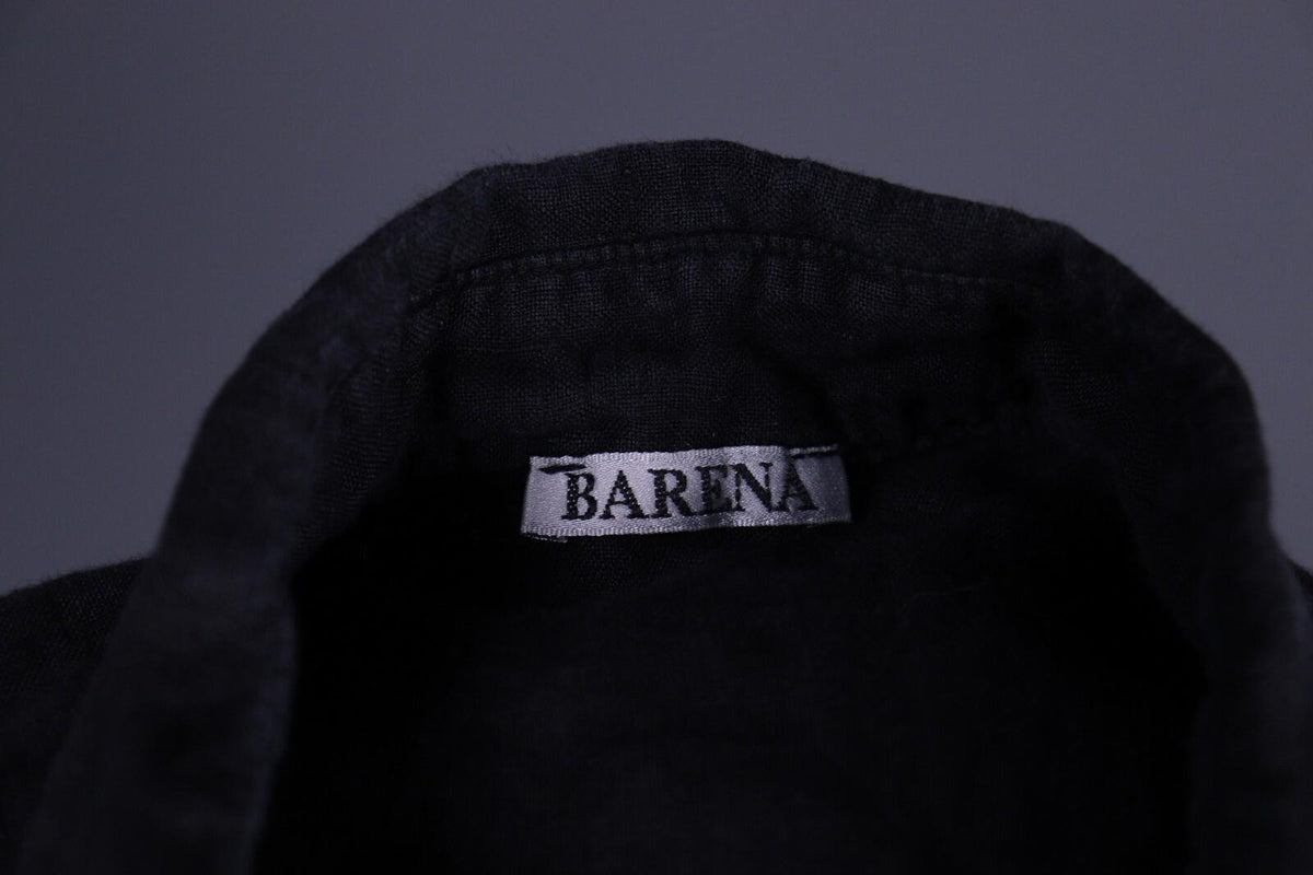 BARENA Black Linen Short Sleeve Blouse Shirt – Size 40 / M