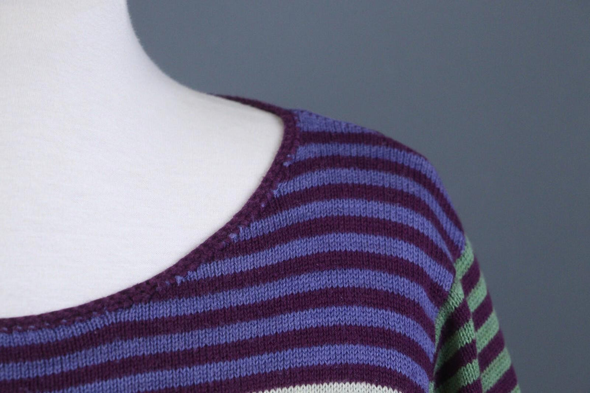 GUDRUN SJODEN Multicolor Striped Long Sleeve Lightweight Sweater – Size M