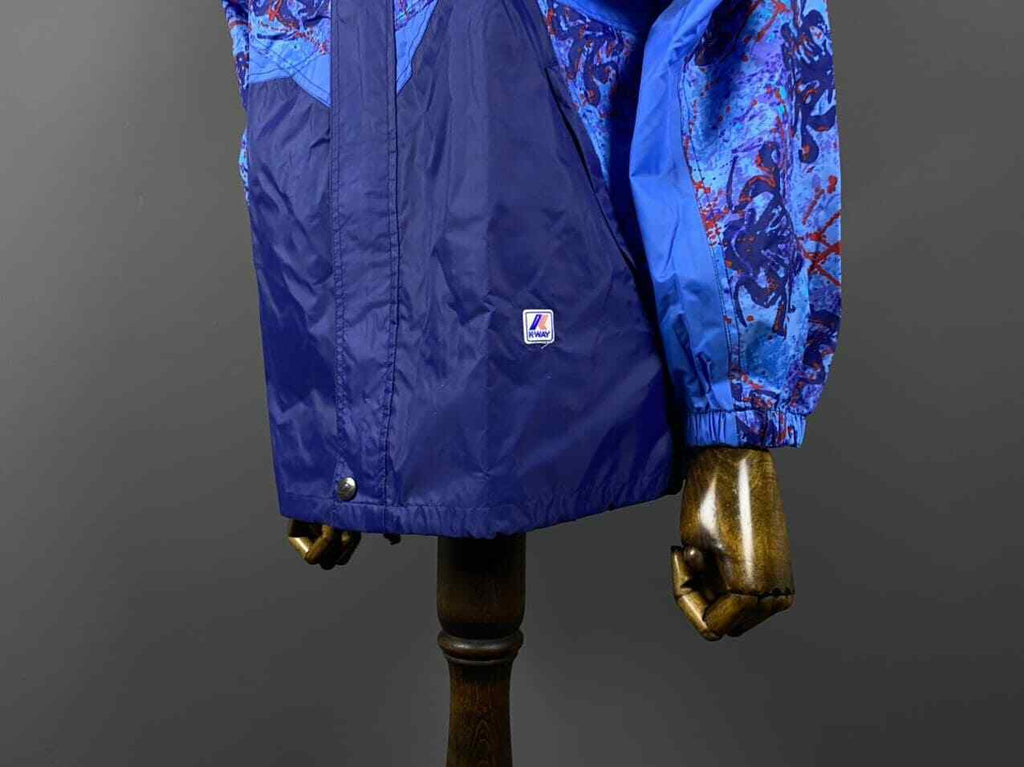 K.WAY PLUS Blue Zip Up Waterproof Windproof Nylon Rainjacket – Men's M
