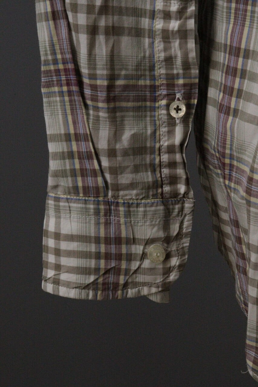 Etro Milano Beige Check Long Sleeve Button Down Shirt – Size XL