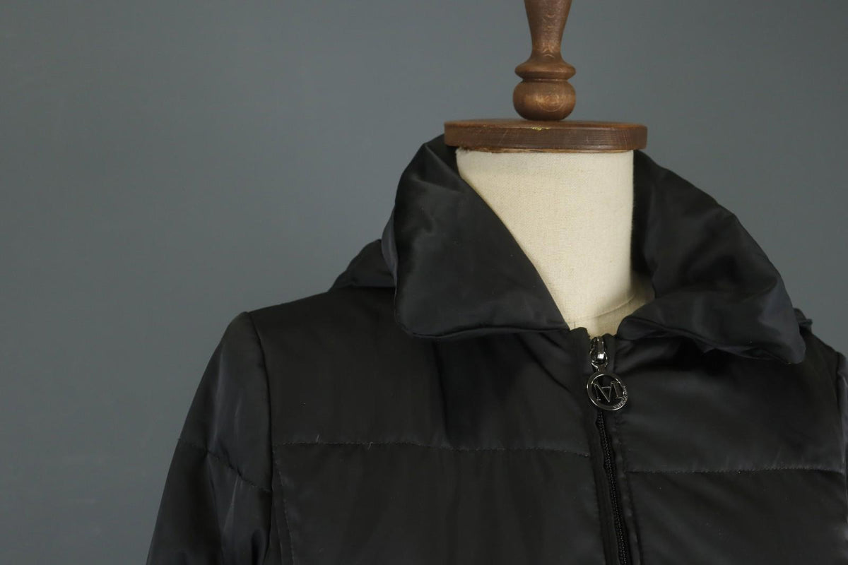 MARELLA Sport Warm Me Up Black Hooded Long Sleeve Full Zip Puffer Jacket – Size 36