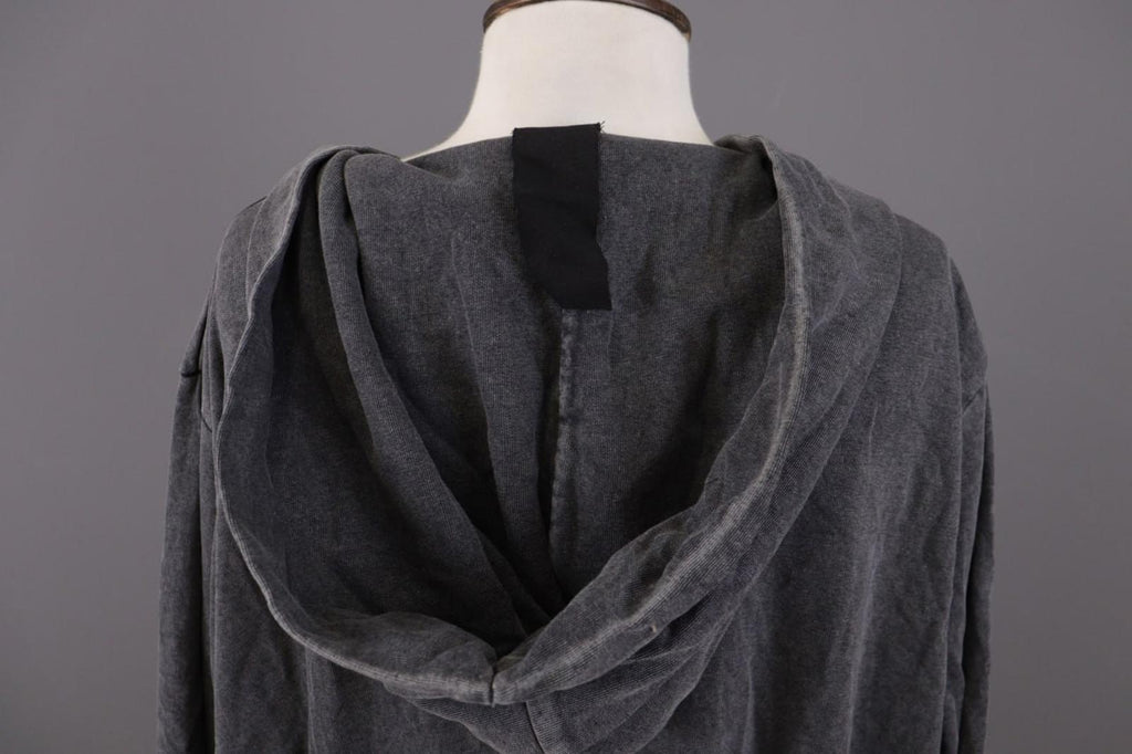 RUNDHOLZ Maxi Dress Gray Acrylic Hooded Ribbed Cuff & Hem Pouch Pocket – Size M