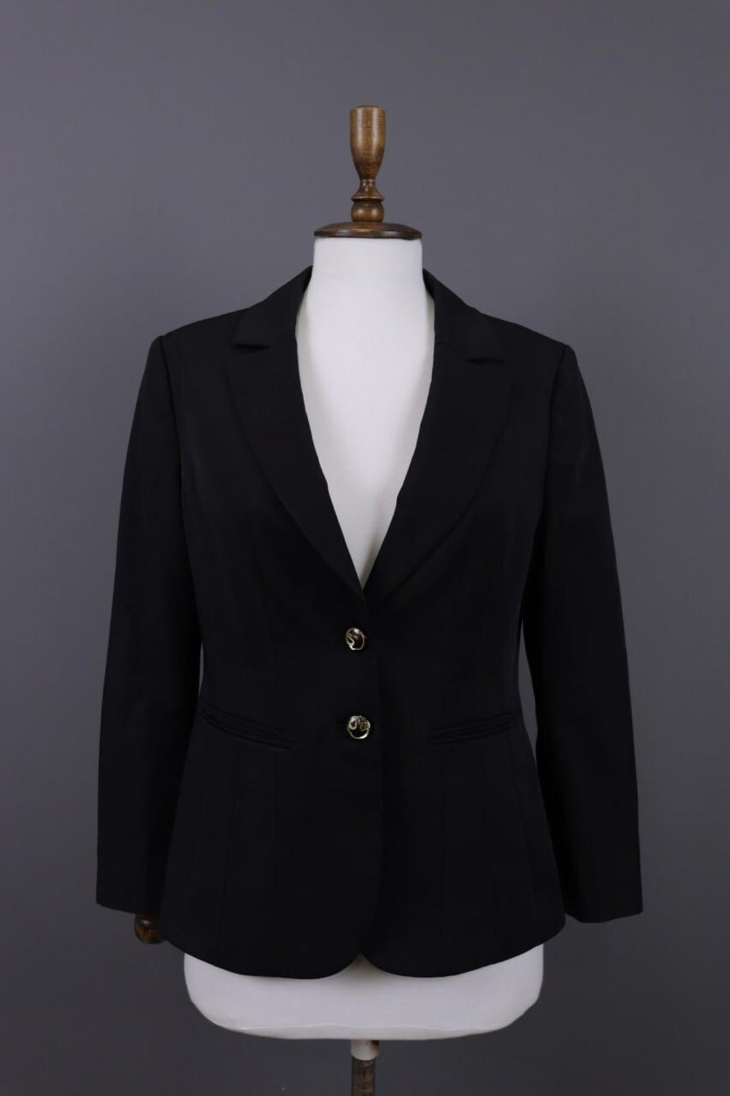 CLASS ROBERTO CAVALLI Black Two Button Lightweight Blazer Jacket – Size 44