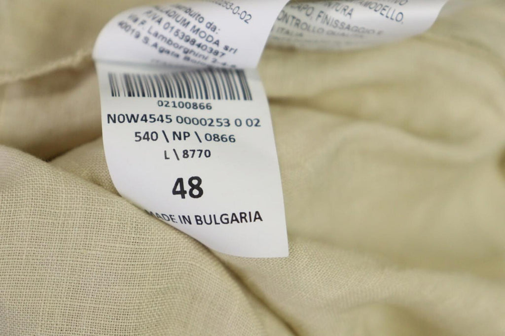 120% LINO Linen 3/4 Sleeve A-Line Lagenlook Blouson Long Dress – Size 48