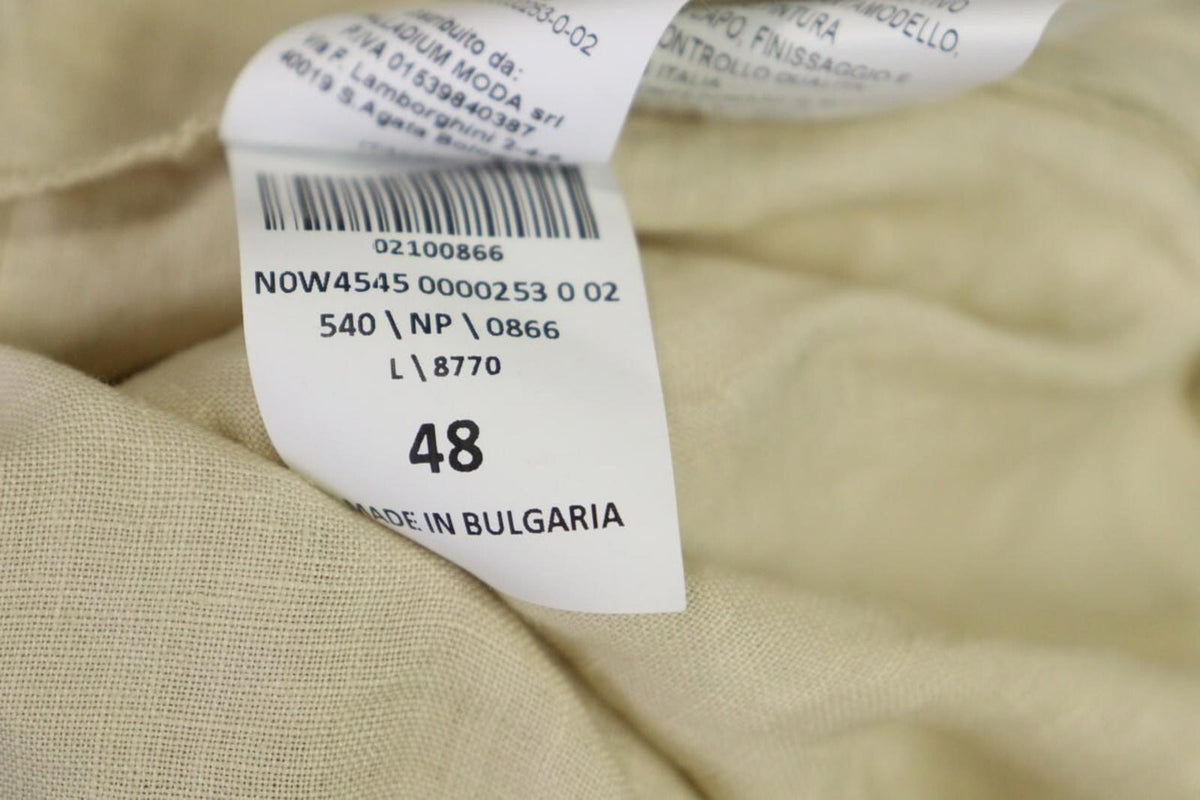 120% LINO Linen 3/4 Sleeve A-Line Lagenlook Blouson Long Dress – Size 48