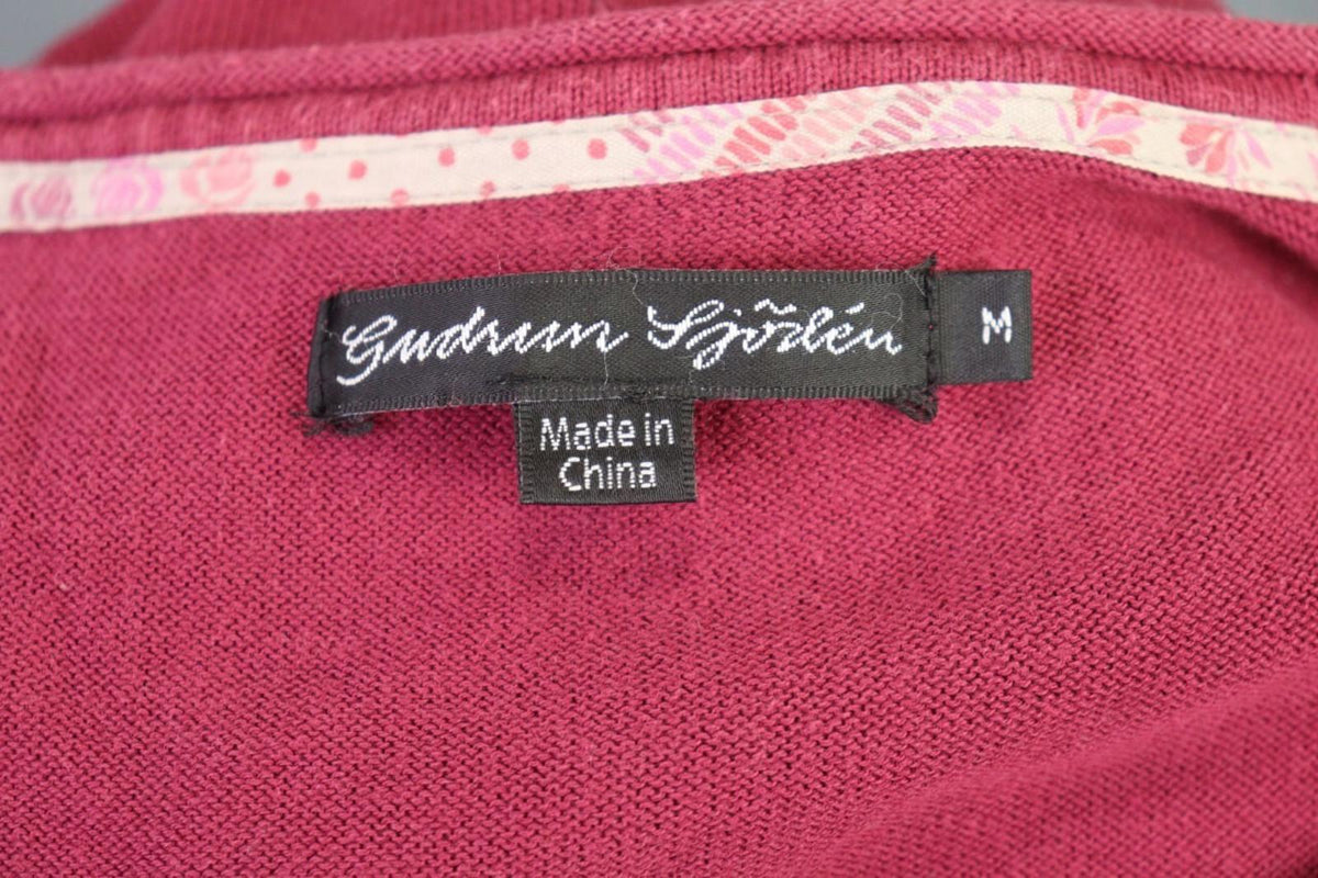 GUDRUN SJODEN Pink Long Sleeve Shift Sweater Knee Dress – Size M