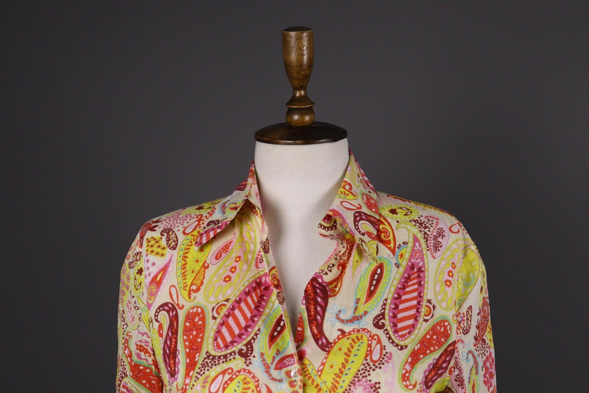 ESCADA SPORT Multicolor Jacquard Paisley Long Sleeve Blouse Shirt – Size 36