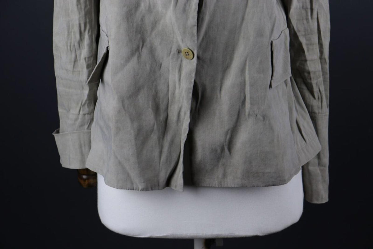 ANNETTE GORTZ Gray Linen Lightweight Blazer Jacket – Size 38 / M