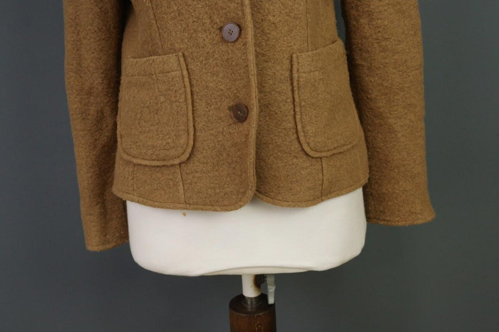 EMILY VAN DEN BERGH Brown Wool Knit Button Blazer Cardigan – Size 40