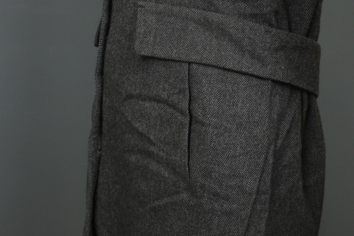 ANNETTE GOERTZ Gray Herringbone Wool Long Sleeve Button Front Long Coat – Size 38