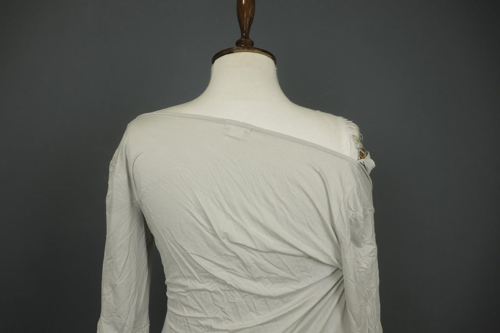 TRANSIT PAR-SUCH White Rayon Knotted 3/4 Sleeve Off the Shoulder Dress – Size 3