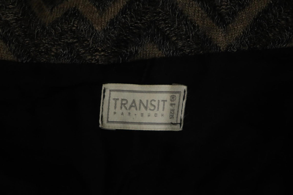 TRANSIT PAR SUCH Gray Brown Chevron Long Sleeve Button-Front Cardigan – Size 1