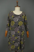 GUDRUN SJODEN Multi Floral Long Sleeve Round Neck Pullover Shift Dress – Size M