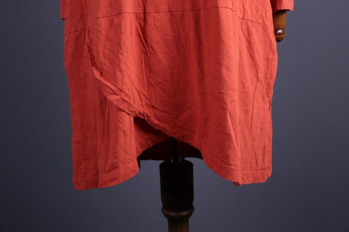 GUDRUN SJODEN Orange Lagenlook Relaxed Long Sleeve Blouson – Size XL