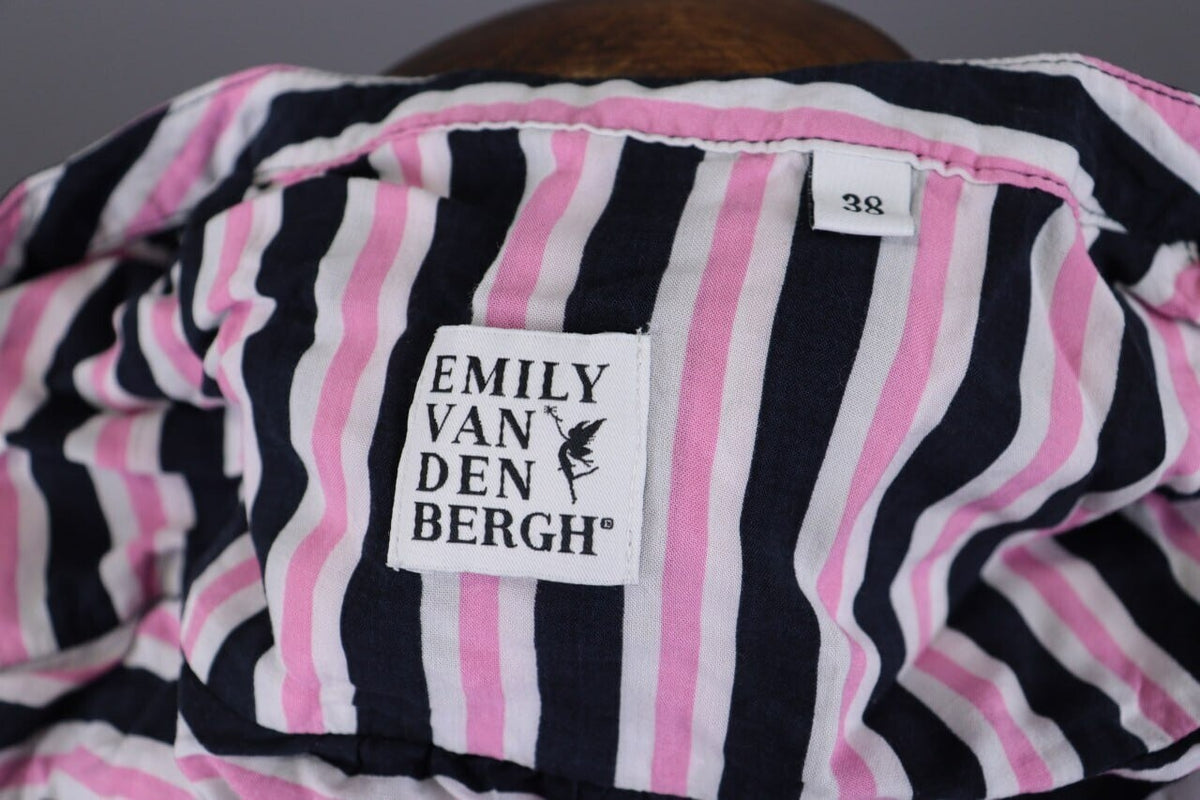 Emily Van Den Bergh Multicolor Striped Long Sleeve Henley Blouse Shirt Sz 38 / M