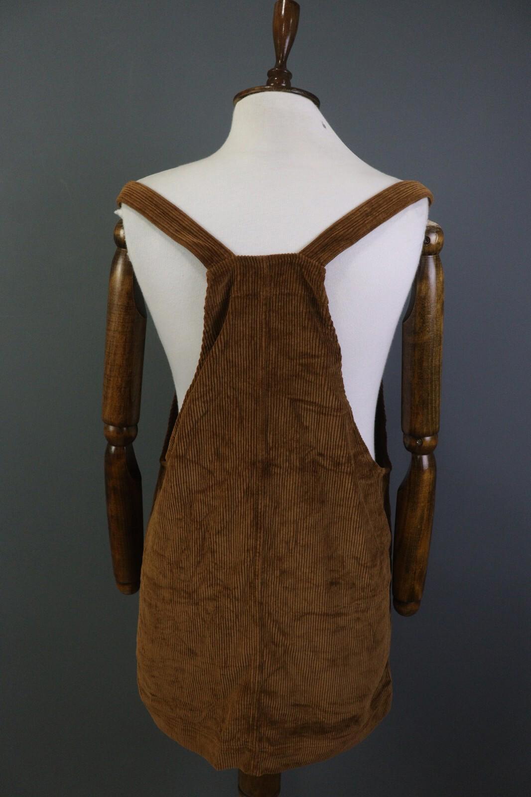 SEZANE Brown Sleeveless Pockets Corduroy Dungaree Dress – Size 38