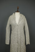 TRANSIT PAR-SUCH Gray Floral Long Sleeve Button Front Sweater Dress – Size 3