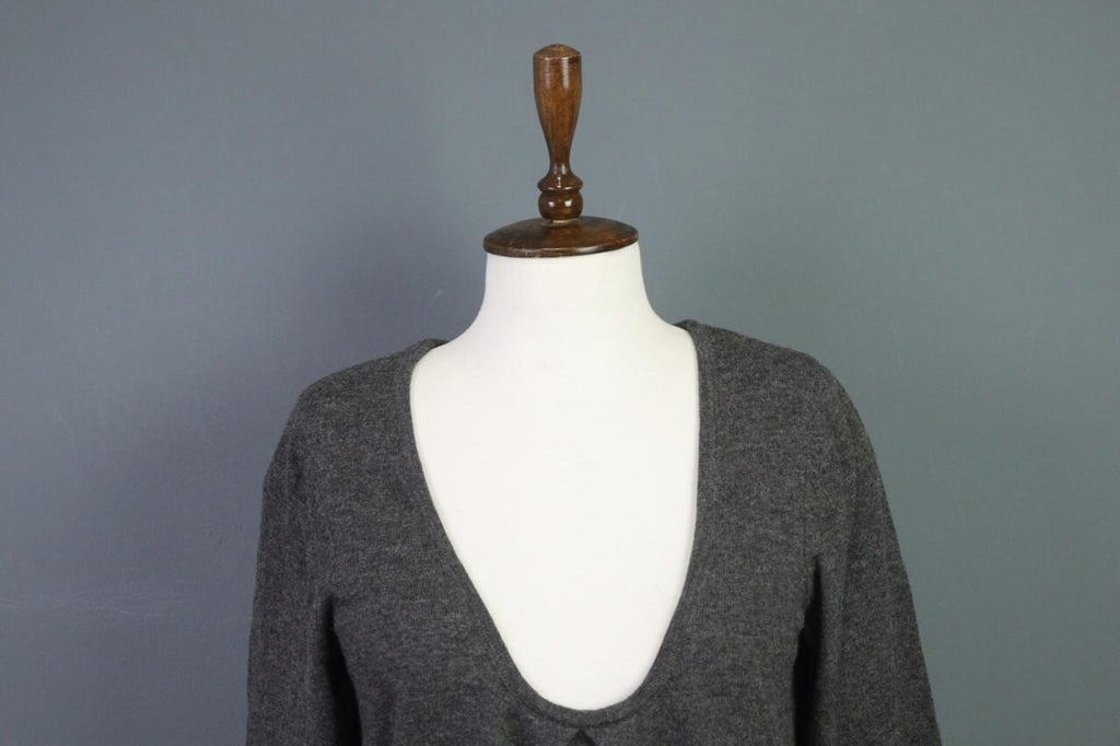 GUDRUN SJODEN Pullover Sweater Gray Wool Knit Lagenlook – Size M
