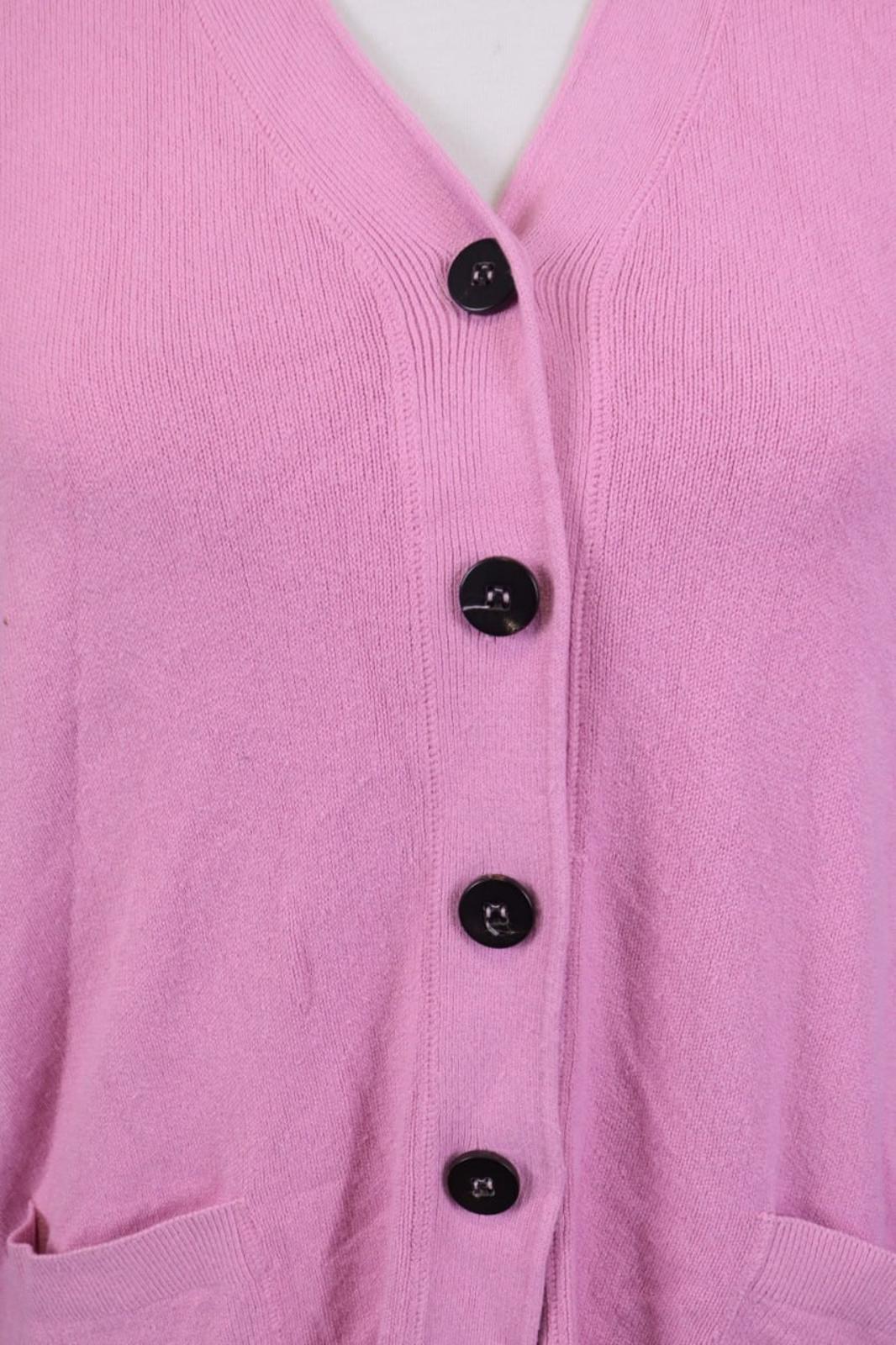 IRIS VON ARNIM Pink Viscose Long Sleeve Button Front Cardigan Sweater – Size L