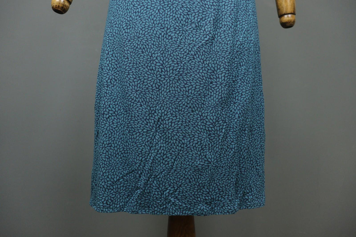 GUDRUN SJODEN Blue Modal Floral Stretch Sleeveless Scoop Neck Tank Dress – Size L