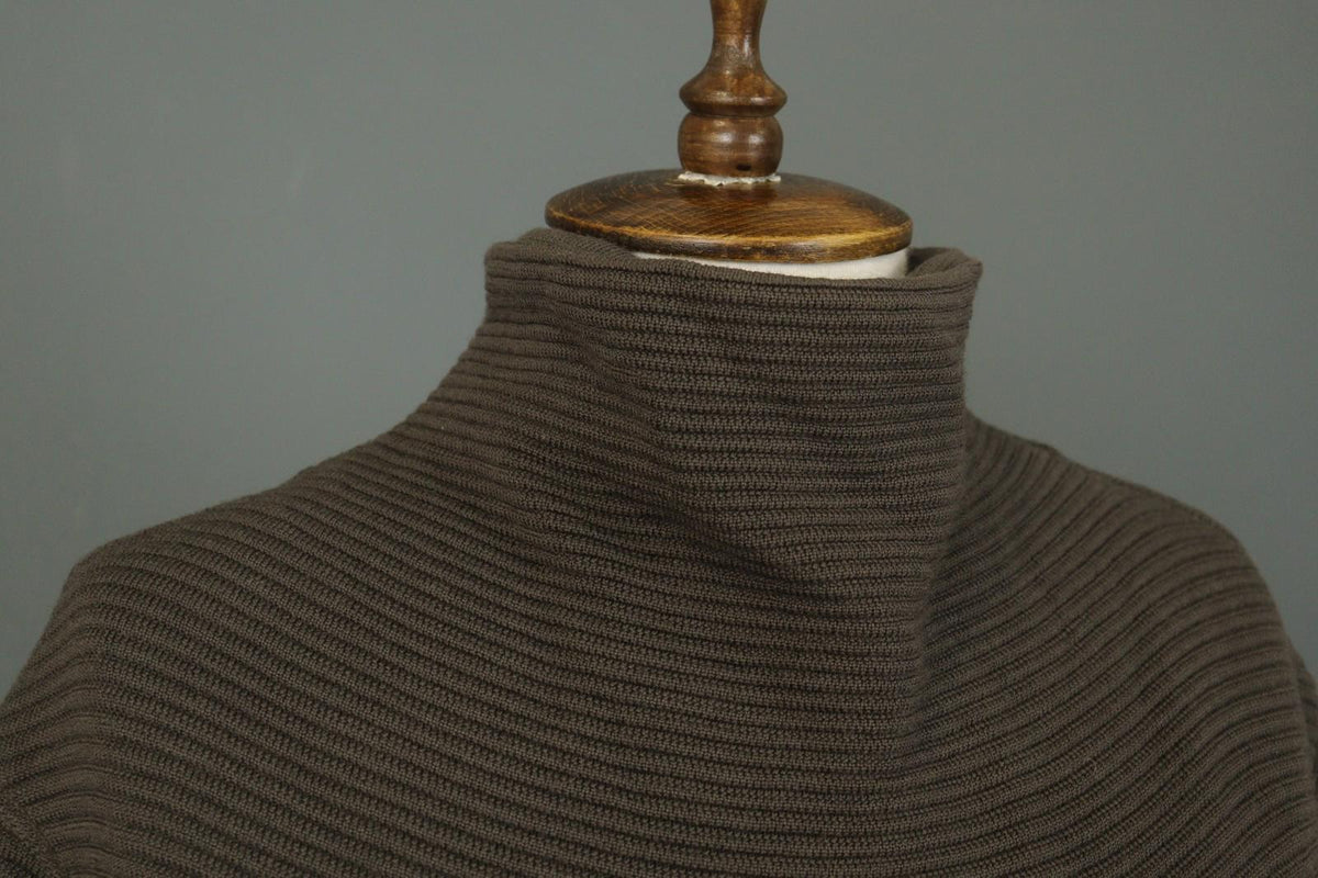 ANNETTE GORTZ Brown 100% Wool Tight Knit High Neck Pullover Sweater – Size XS