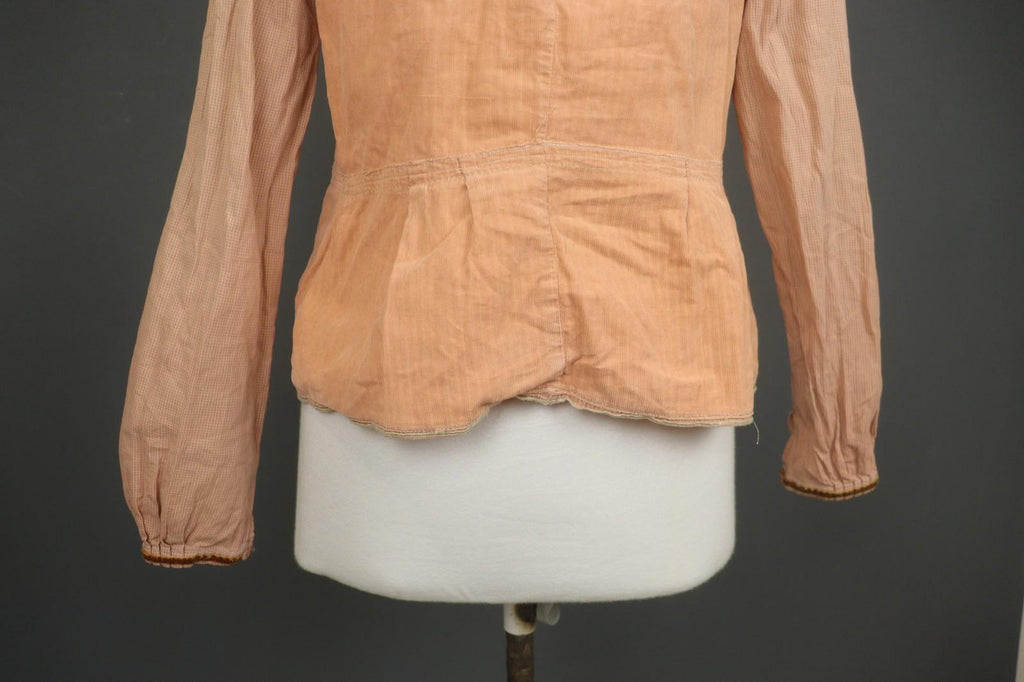 Marithé + François Girbaud Orange Cotton Long Sleeve Drawstring Blouse Top Sz 27