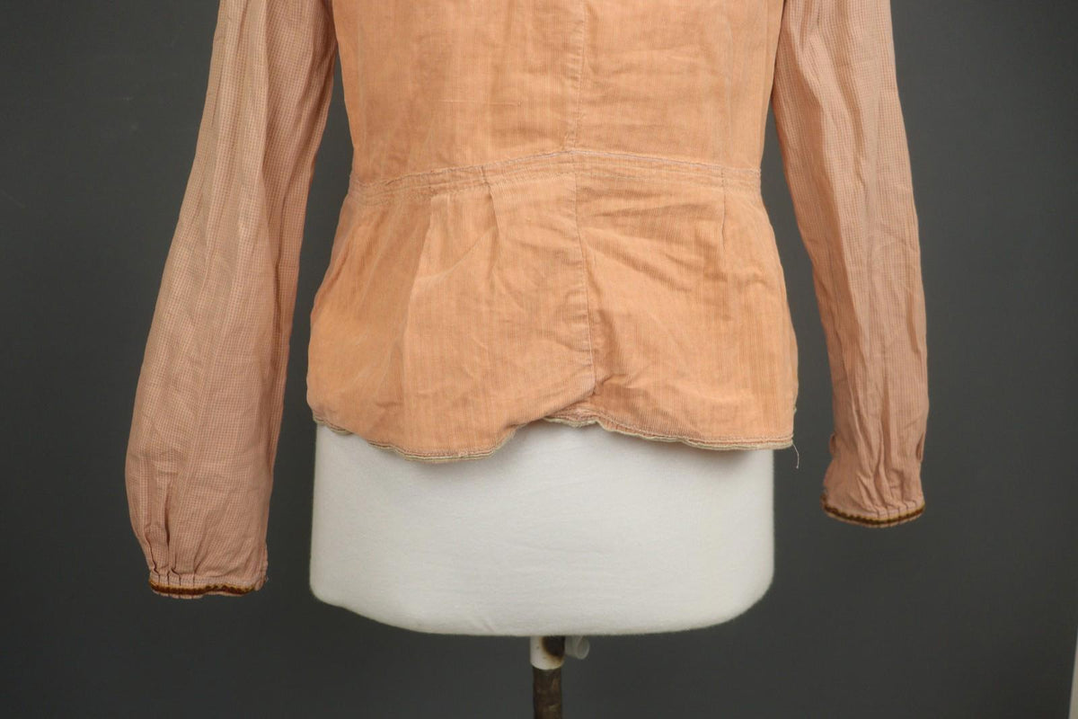 Marithé + François Girbaud Orange Cotton Long Sleeve Drawstring Blouse Top Sz 27