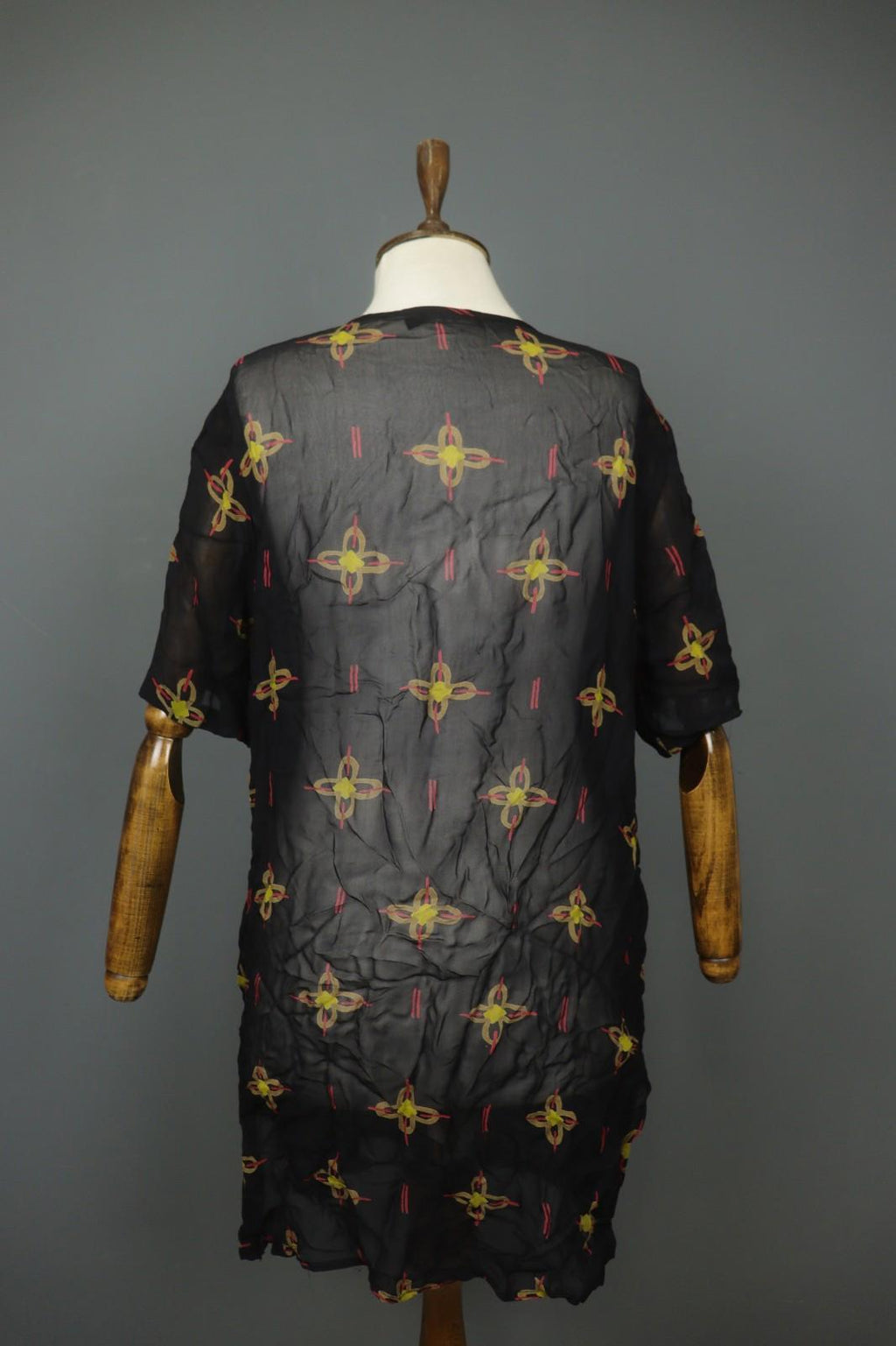 GUDRUN SJÖDEN Multi Floral Viscose Long Sleeve Button Front Shirt Dress – Size M