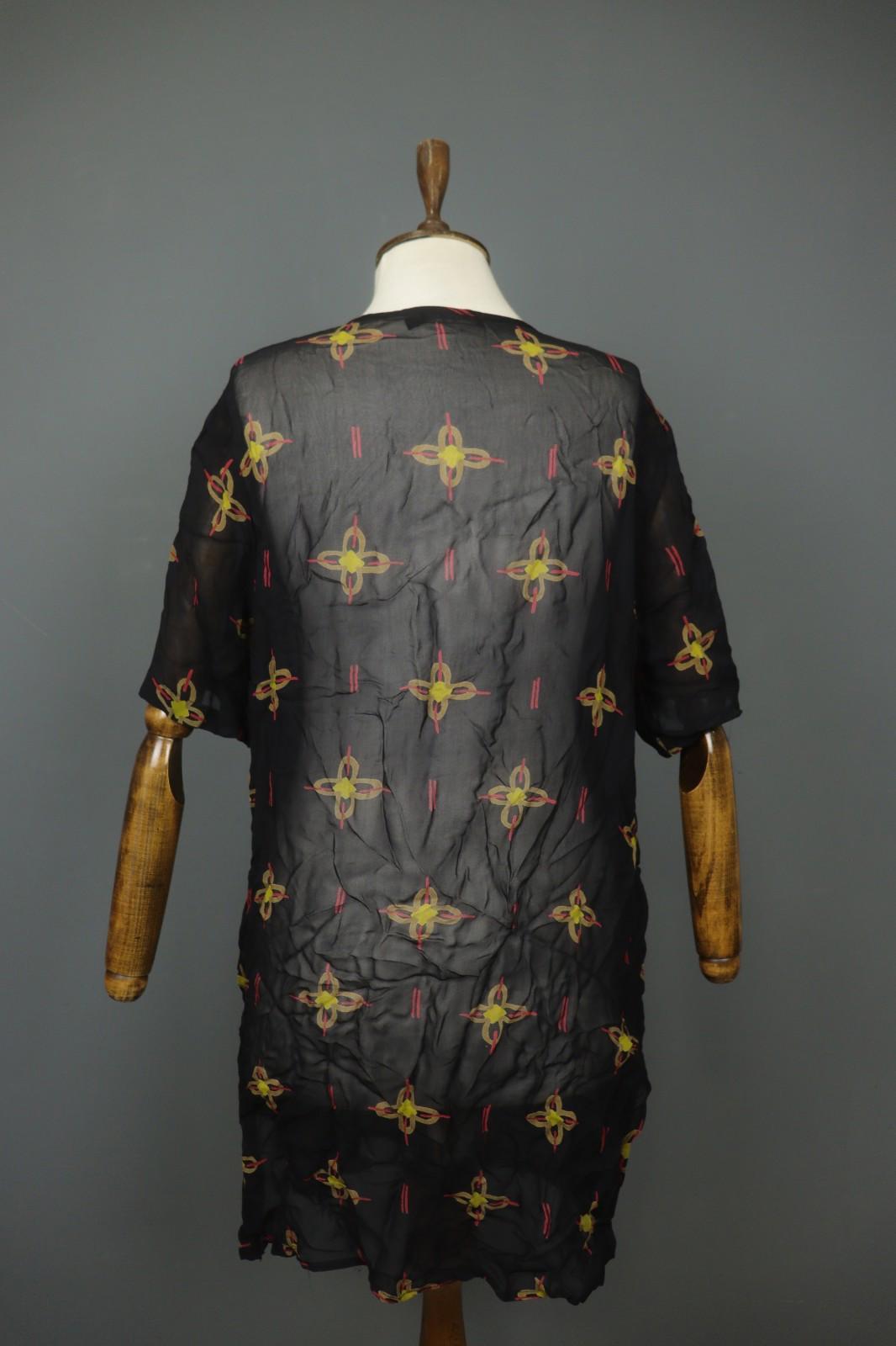 GUDRUN SJÖDEN Multi Floral Viscose Long Sleeve Button Front Shirt Dress – Size M